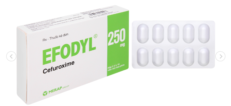 Efodyl 250mg điều trị nhiễm khuẩn (2 vỉ x 10 viên)