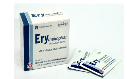 Thuốc kháng sinh Ery mekophar 250mg hộp 30 gói x 2,5g