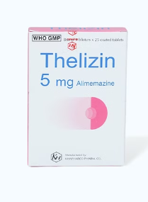 Viên nén Thelizin 5mg dị ứng hô hấp và ngoài da (4 vỉ x 25 viên)