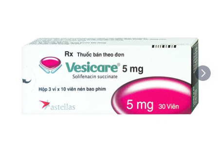 Thuốc Vesicare 5mg Astellas điều trị triệu chứng tiểu không tự chủ (3 vỉ x 10 viên)