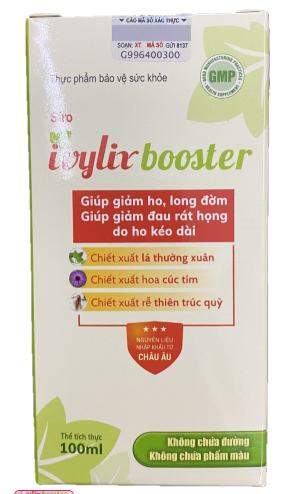 Siro giảm ho, long đờm Ivylix Booster hộp 1 chai 100ml