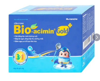 Cốm vi sinh Bioacimin Gold Meracine cân bằng hệ vi sinh đường ruột, giảm nguy cơ rối loạn tiêu hóa (30 gói)