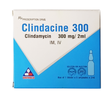 Clindacine Clindamycin 300mg/2ml hộp 5 ống tiêm Vĩnh Phúc