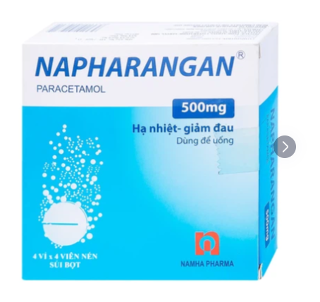 Viên sủi Napharangan 500mg Nam Hà (4 vỉ x 4 viên)