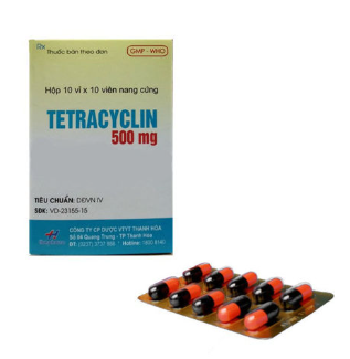 Thuốc kháng sinh Tetracyclin 500mg (THANH HÓA) hộp 10 vỉ x 10 viên