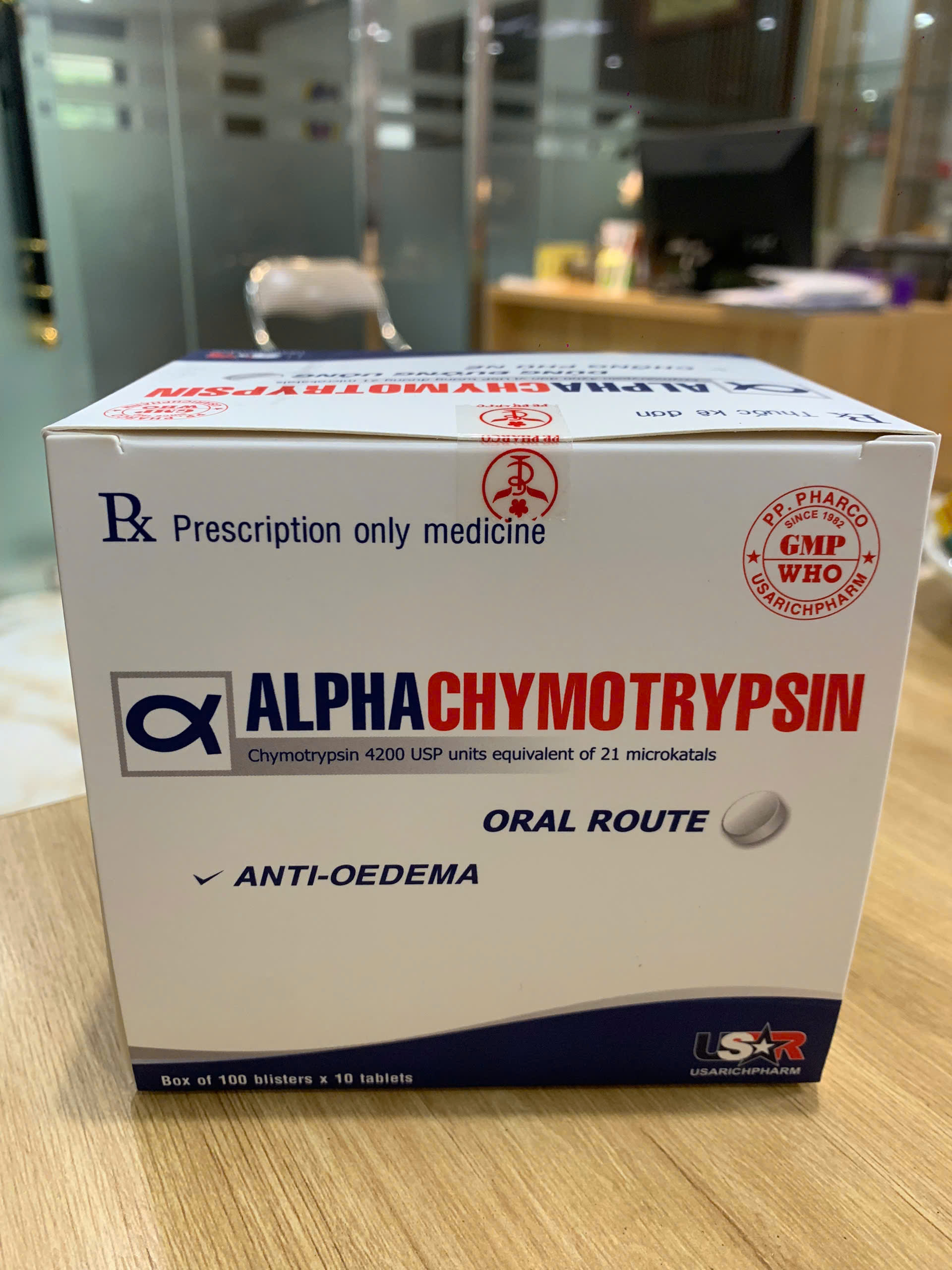 Alphachymotrypsin (4200) Phong phú Hộp/1000 viên
