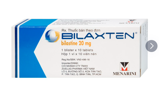 Thuốc Bilaxten 20mg Menarini điều trị viêm mũi dị ứng, mày đay (1 vỉ x 10 viên)