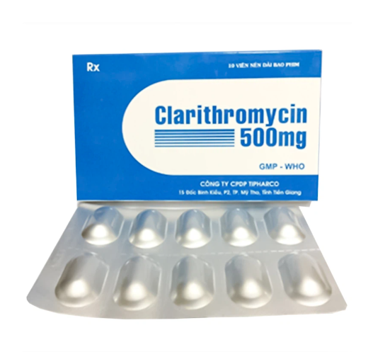 Thuốc Clarithromycin 500mg Tipharco điều trị nhiễm trùng (10 viên)