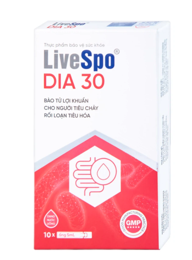 Bào tử lợi khuẩn Livespo DIA 30 hỗ trợ giảm các triệu chứng tiêu chảy cấp tính, rối loạn tiêu hoá (10 ống x 5ml)