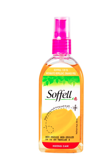 Xịt xua muỗi Soffell hương cam giúp chống muỗi trong suốt 8 giờ (80ml)