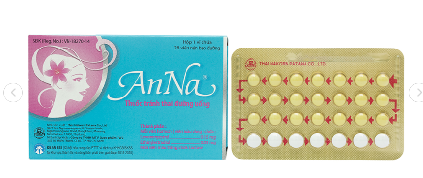 Anna thuốc tránh thai hằng ngày (1 vỉ x 28 viên)