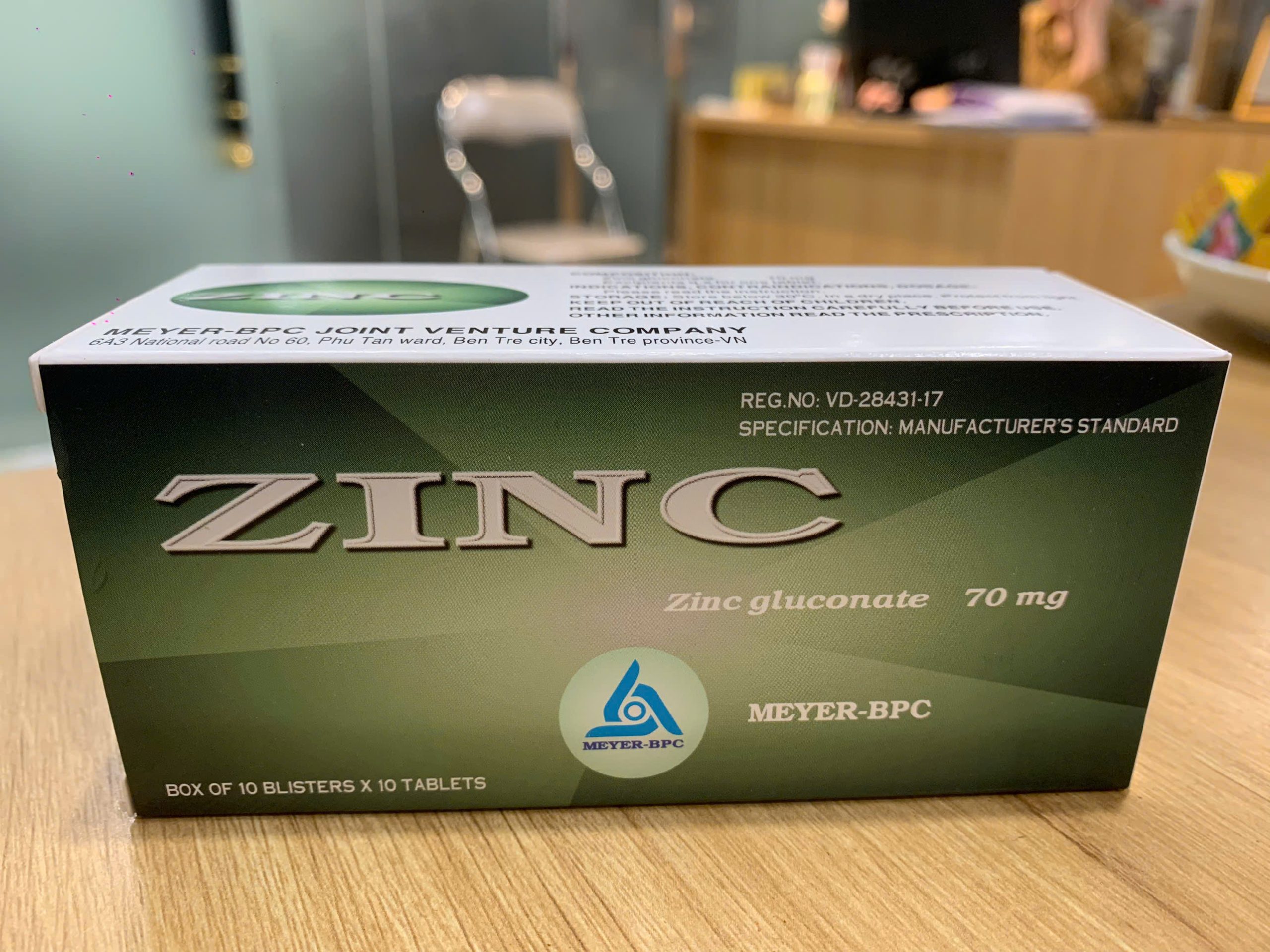 THUỐC ZIN C 70MG H/100V (KẼM GLUCONAT 70MG) BỔ SUNG KẼM - MEYER BPC