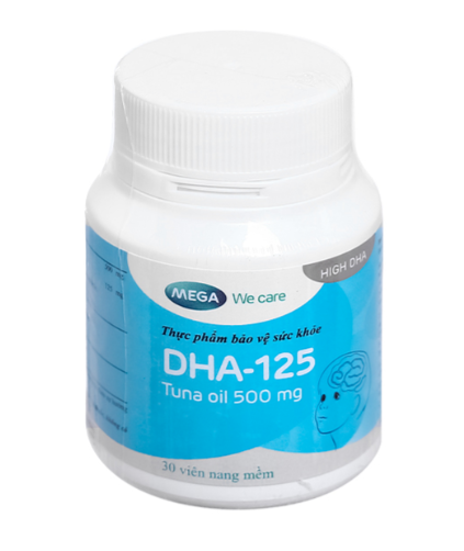 Dầu cá MEGA We care DHA-125 giúp phát triển não bộ và thị giác lọ 30 viên