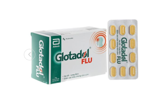 Glotadol Flu làm giảm các triệu chứng trong cảm lạnh và cảm cúm (10 vỉ x 10 viên)