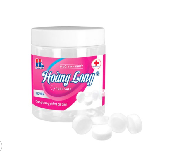 Muối Viên Y Tế Hoàng Long 2,25gr lọ/100v