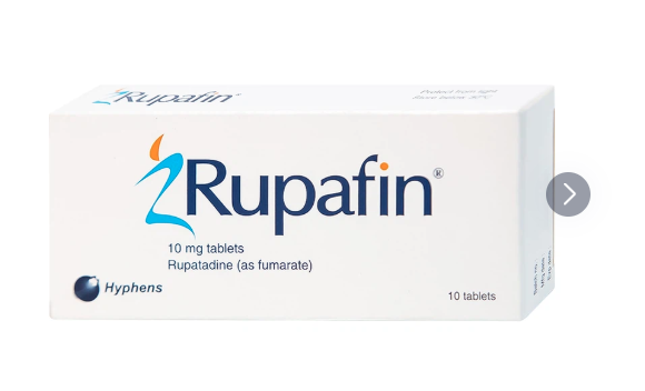 Thuốc Rupafin 10mg Hyphens điều trị viêm mũi dị ứng, nổi mày đay (1 vỉ x 10 viên)
