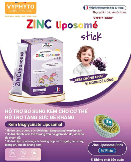 Kẽm VYPHYTOKID ZINC Liposome Stick - Tăng cường hệ miễn dịch và sức đề kháng