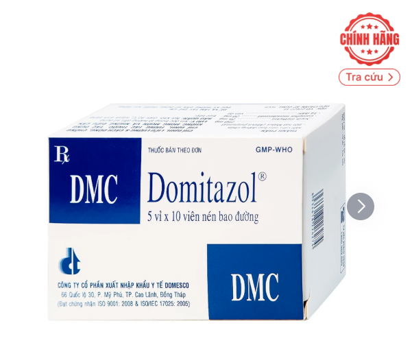 Thuốc Domitazol Domesco điều trị nhiễm trùng đường tiết niệu (5 vỉ x 10 viên)