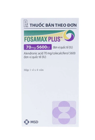 Thuốc Fosamax Plus 70mg/5600IU MSD điều trị loãng xương (1 vỉ x 4 viên)
