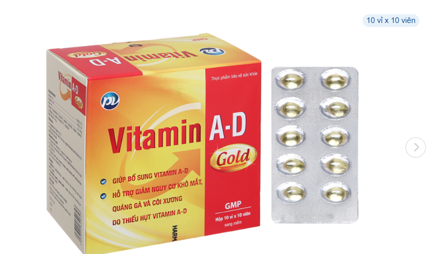 Vitamin Ad Gold  hộp 100 viên- phúc Vinh