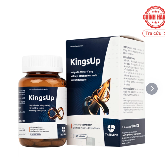 Viên uống KingsUp Thái Minh bổ thận, tráng dương, hỗ trợ tăng cường khả năng sinh lý nam (30 viên)