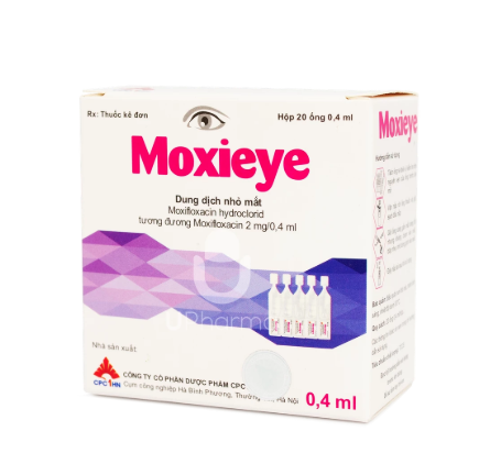 Thuốc nhỏ mắt Moxieye Eye 2mg/0.4ml điều trị nhiễm khuẩn mắt (Hộp 4 vỉ x 5 ống)