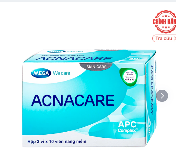 Thực phẩm bảo vệ sức khỏe Acnacare bổ sung chất chống oxy hóa (3 vỉ x 10 viên)