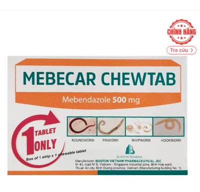 Mebecar Chewtab Boston Pharma 1 vỉ x 1 viên