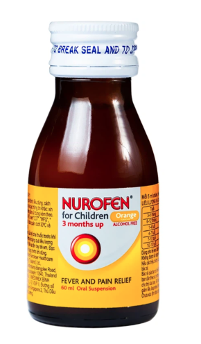 Hỗn dịch uống Nurofen for children hạ sốt, giảm đau răng, đau tai, đau họng (60ml)