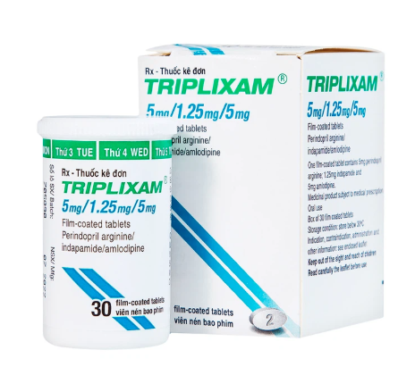 Thuốc Triplixam 5mg/1.25mg/5mg điều trị tăng huyết áp (30 viên)
