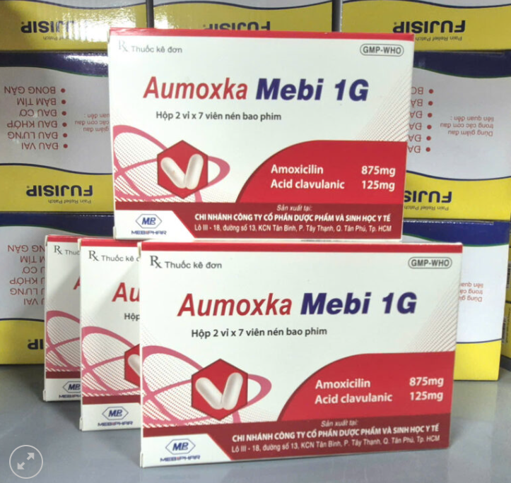 Aumoxka Mebi 1g viên phân tán hộp 14 viên- Trà vinh