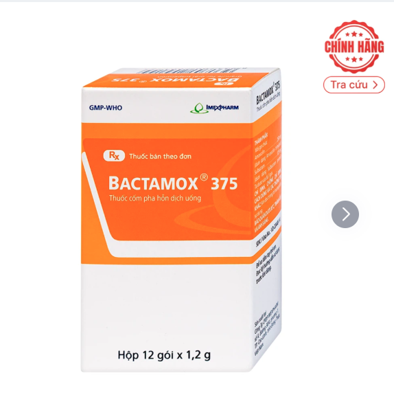 Thuốc cốm Bactamox 375 Imexpharm điều trị nhiễm khuẩn (12 gói)