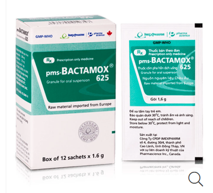 Thuốc cốm Bactamox 625 Imexpharm điều trị nhiễm khuẩn (12 gói)