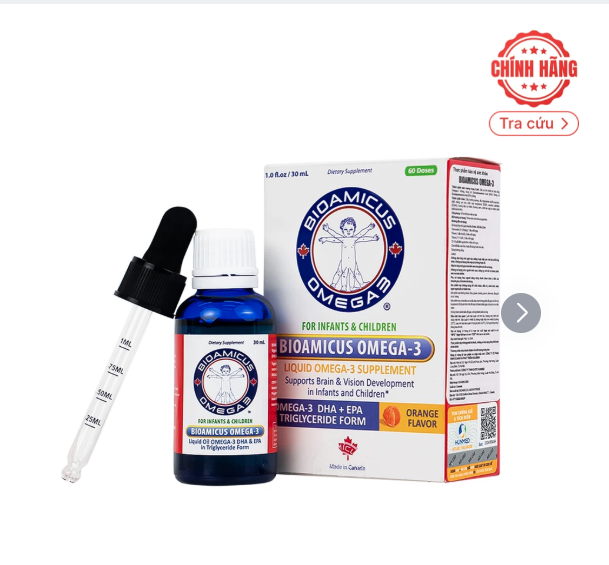 Bioamicus Omega-3 hỗ trợ tốt cho mắt và não (30ml)