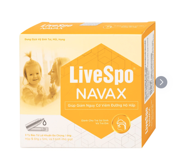 Dung dịch vệ sinh tai, mũi, họng Livespo Navax 5ml (5 ống và 1 bình nhỏ giọt)- vàng