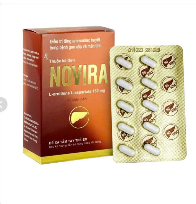 Viên uống Novira L-ornithin l aspartat 150mg ica (h/50v)