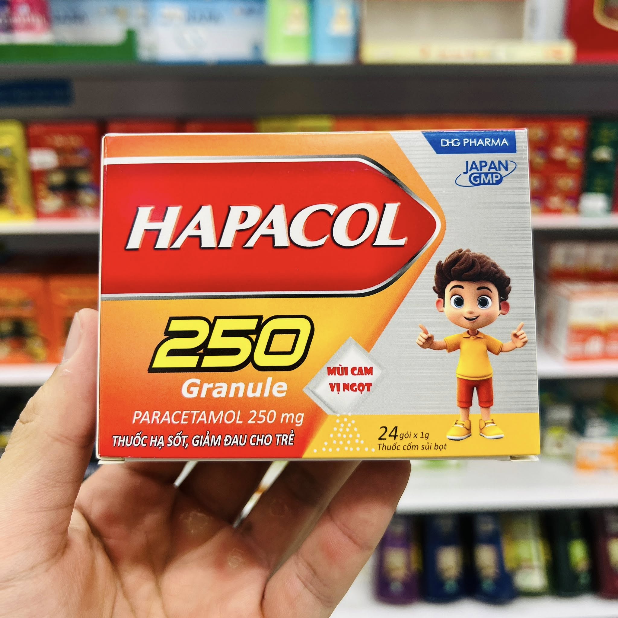 Thuốc Hapacol 250 DHG (24 gói x 1g)